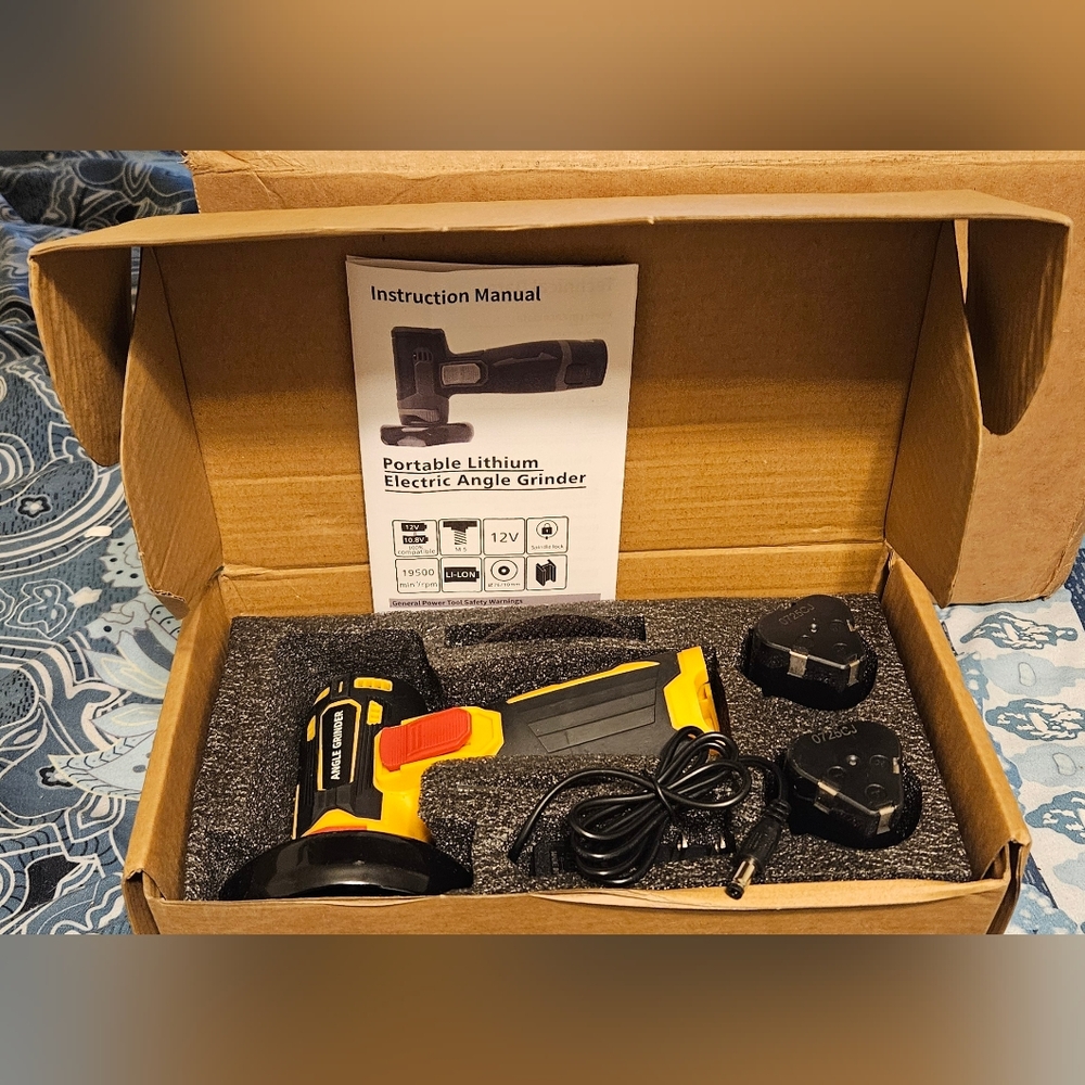 Yellow and Black Portable Angle Grinder